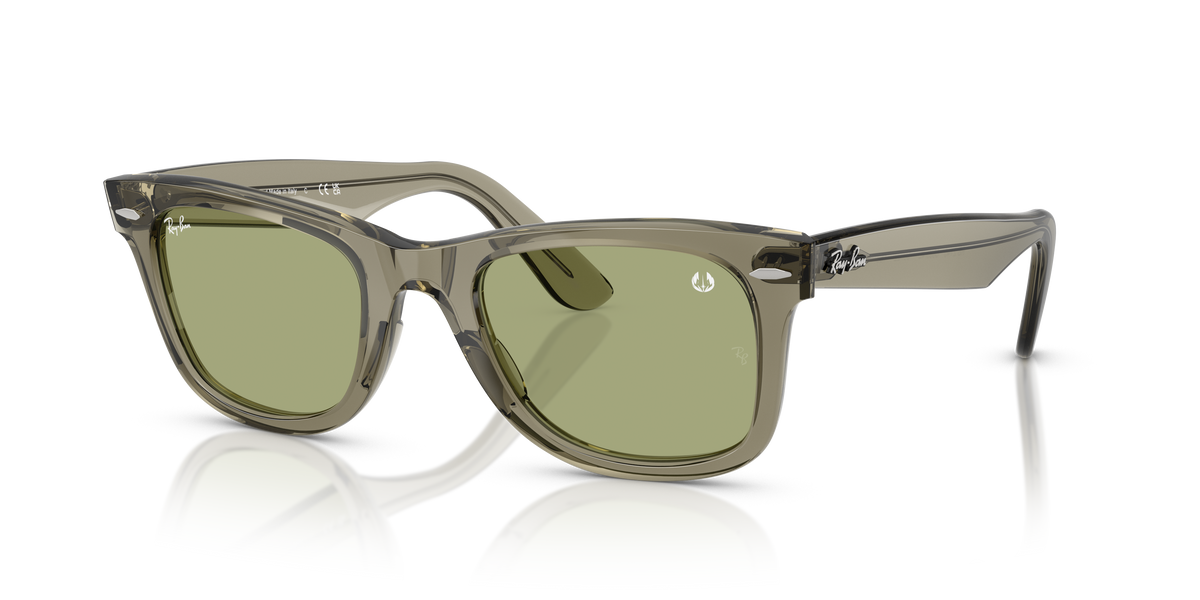 Ray-Ban RB2140 Wayfarer in transparent green with photochromic replacement lenses
