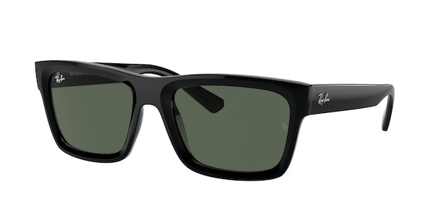 A pair of black Ray-Ban sunglasses with the brand name visible on the side.