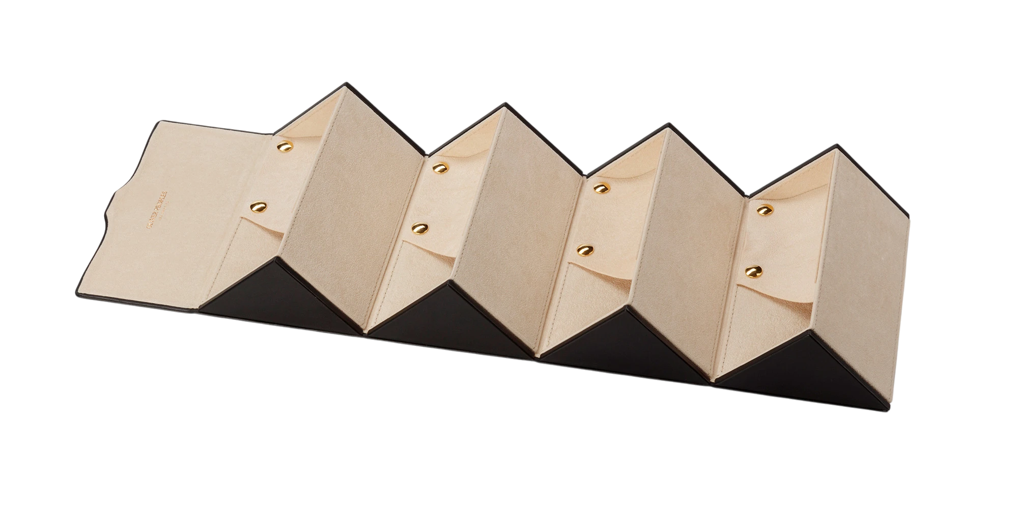 Geometric wall light fixture with black and gold design on a white background
