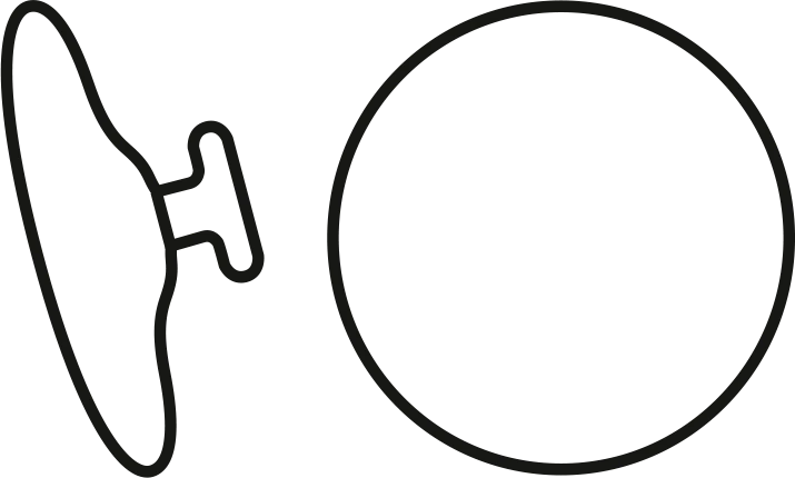 Pair of black silicone nose pads for eyewear, with a white circle indicating the product is from the Lindberg brand.