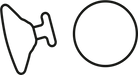 Pair of black silicone nose pads for eyewear, with a white circle indicating the product is from the Lindberg brand.