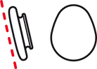 Pair of Lindberg flat silicone nose pads attached to a black and red object, possibly a clip or part of eyewear.