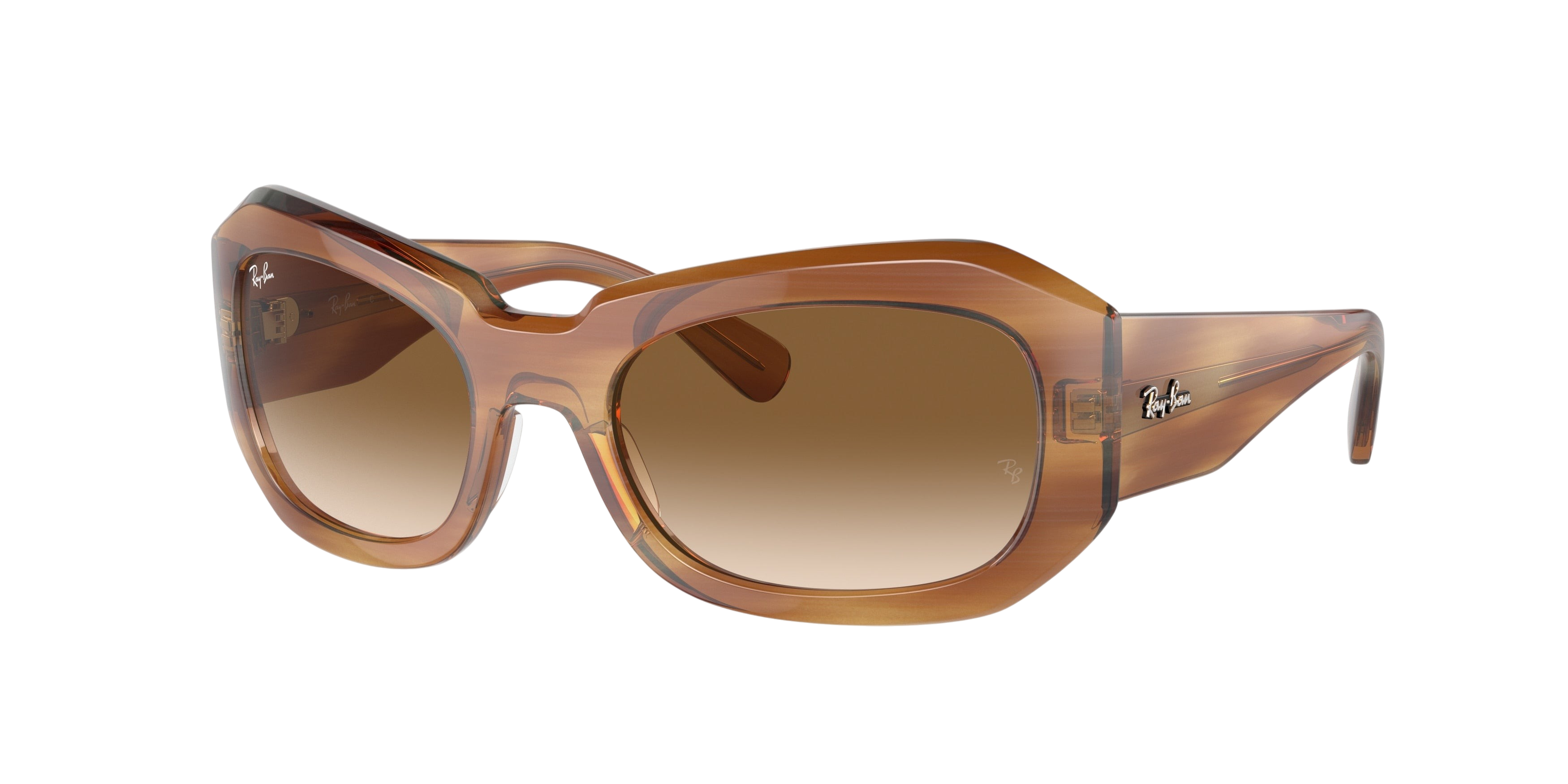 Sunglasses UK genuine Ray-Ban Beate RB2212 sunglasses in translucent brown acetate with gradient lenses