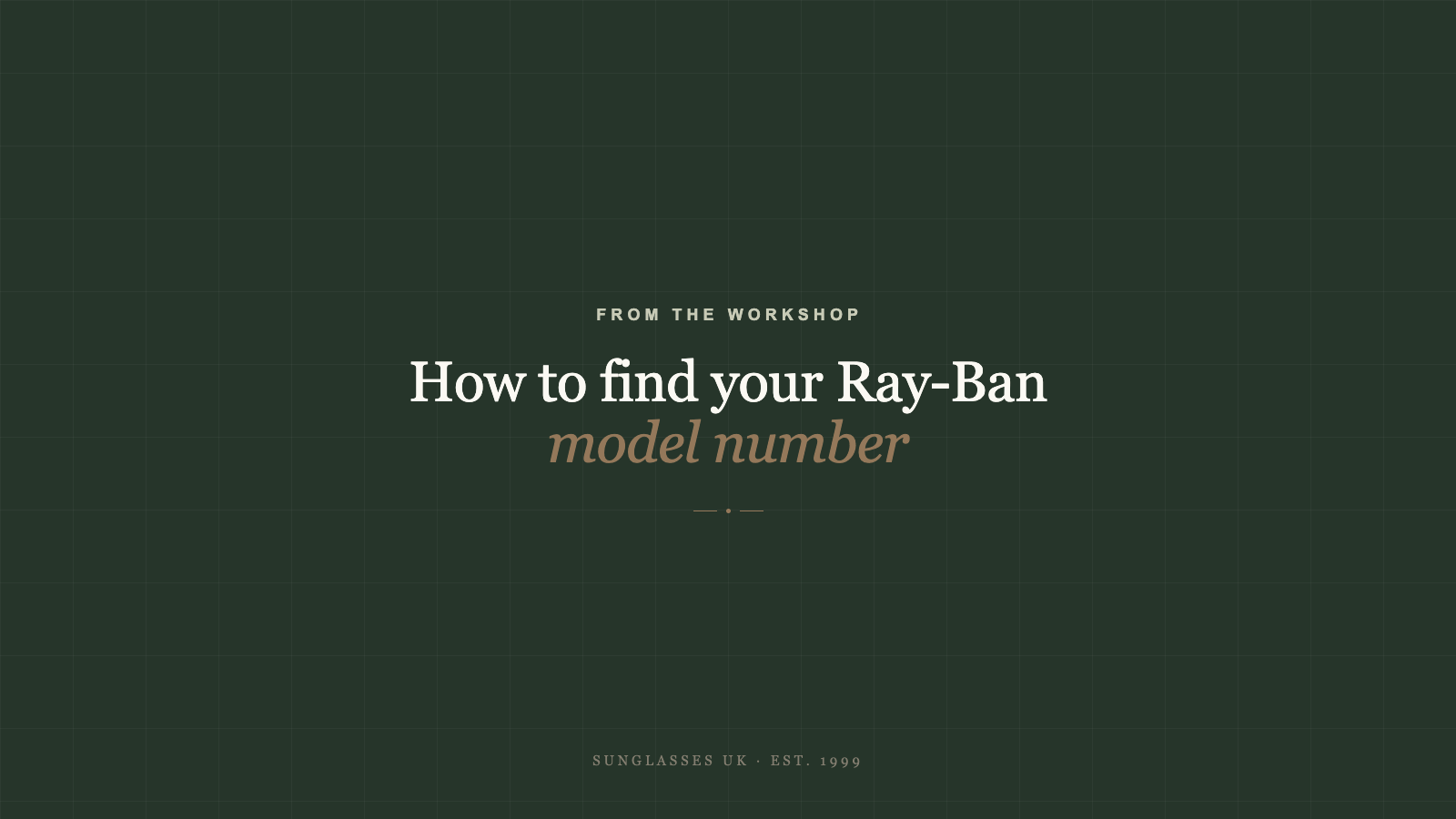 How to find your Ray-Ban model number