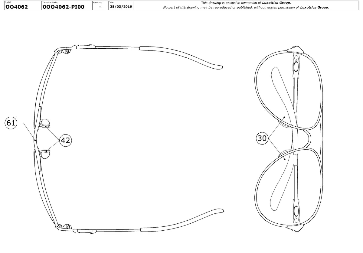 Enlarged technical drawing of the Oakley Daisy Chain OO4062 Replacement Parts