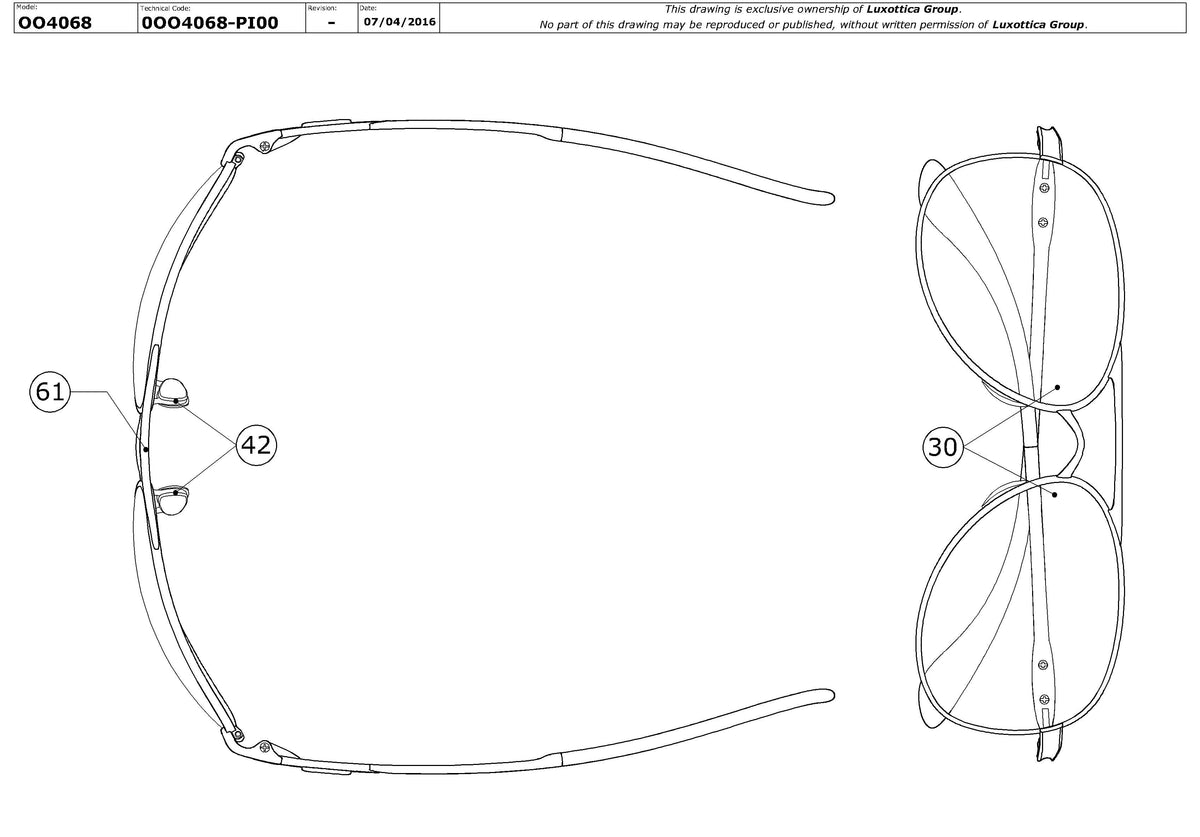 Enlarged technical drawing of the Oakley Given OO4068 Replacement Parts