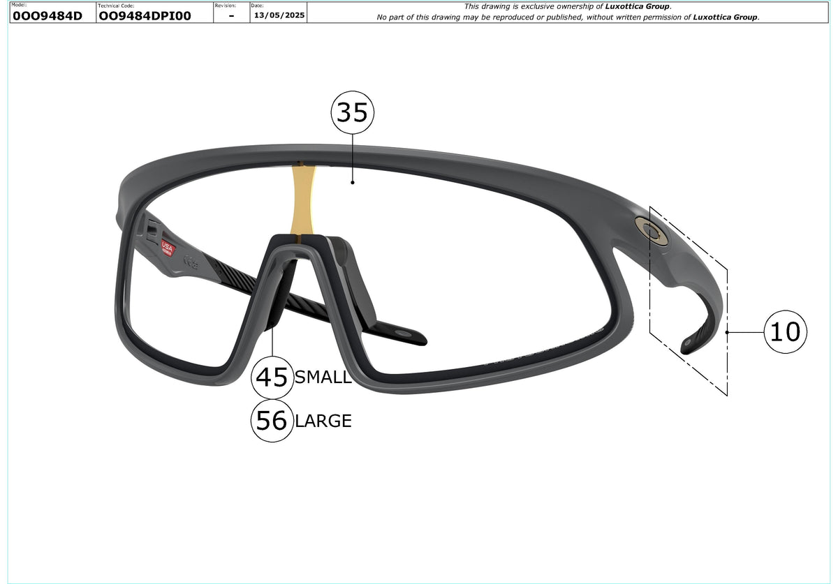 Enlarged technical drawing of the Oakley RSLV Replacement Parts