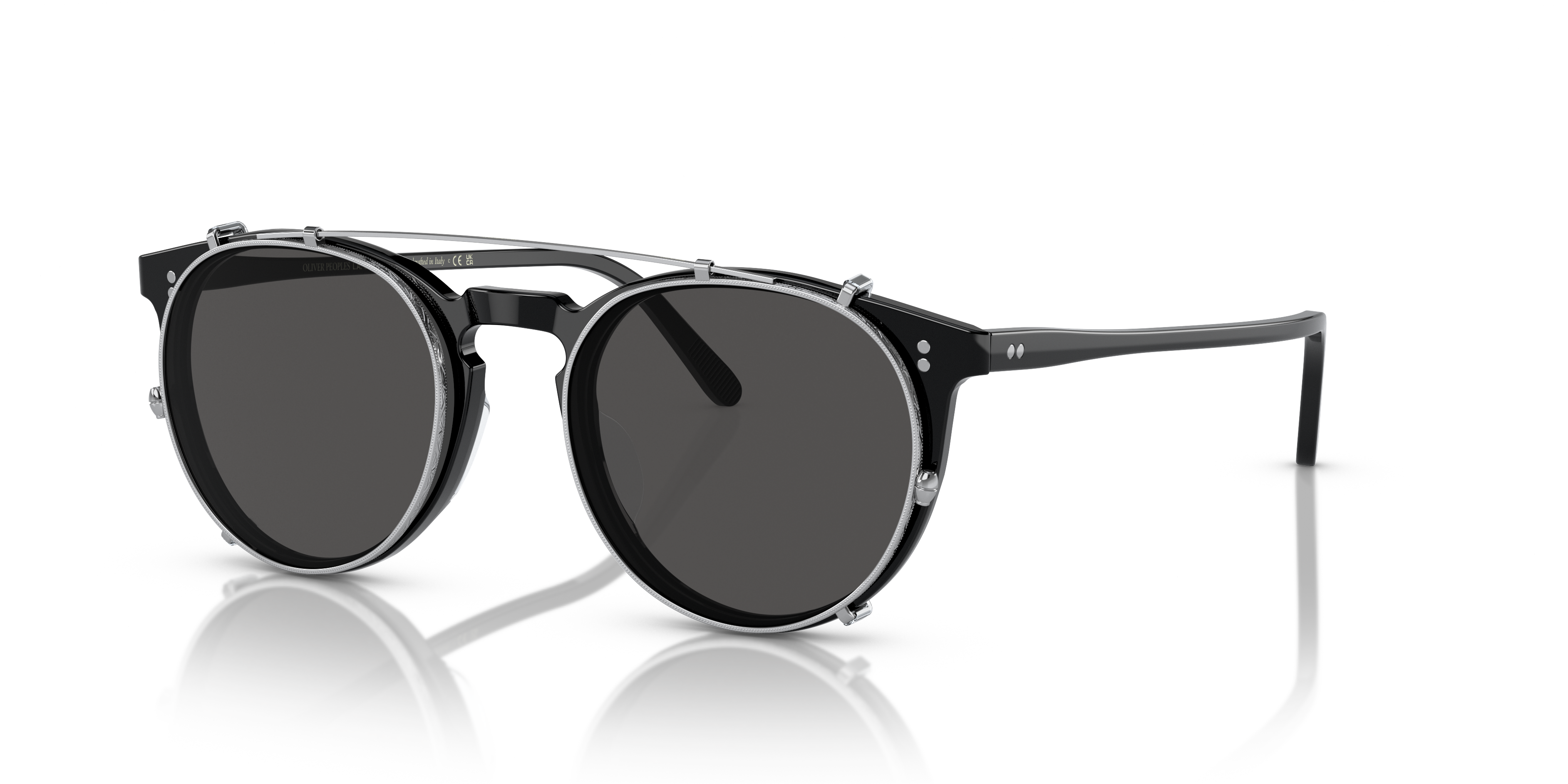 Oliver Peoples O'Malley OV5183CM clip-on in silver with grey lenses