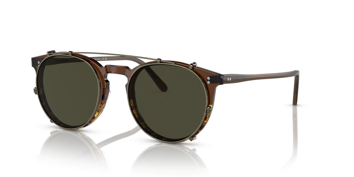 Oliver Peoples O'Malley OV5183CM clip-on in antique gold with G-15 lenses