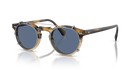 Oliver Peoples Gregory Peck OV5186CM clip-on in silver with blue lenses