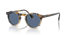 Oliver Peoples Gregory Peck OV5186CM clip-on in silver with blue lenses
