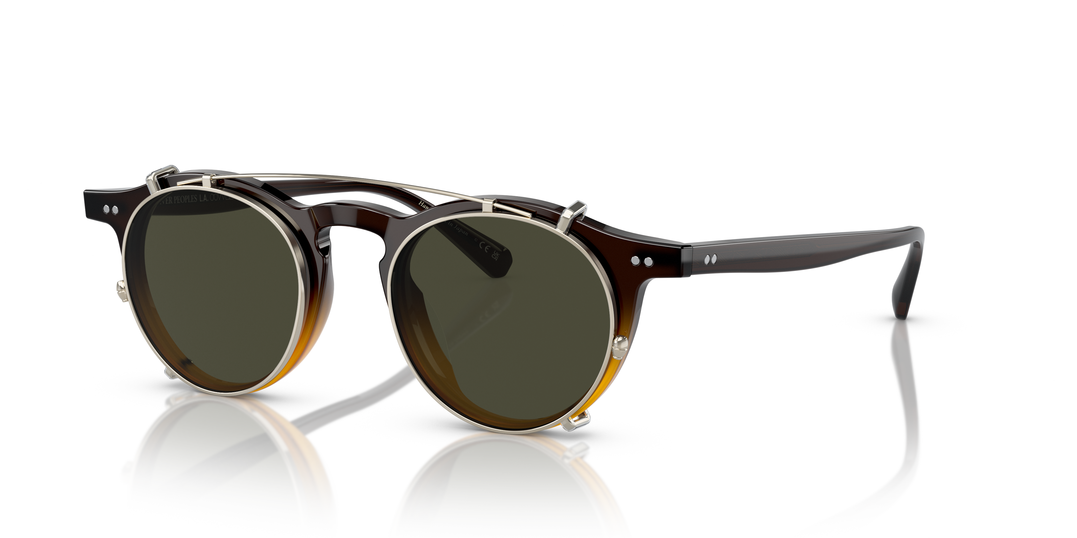 Oliver Peoples OP-13 OV5504C clip-on in soft gold with G-15 lenses