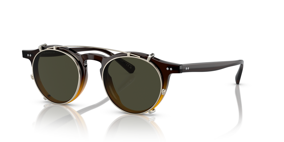 Oliver Peoples OP-13 OV5504C clip-on in soft gold with G-15 lenses