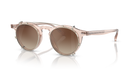 Oliver Peoples OP-13 OV5504C clip-on in soft gold with dark brown lenses