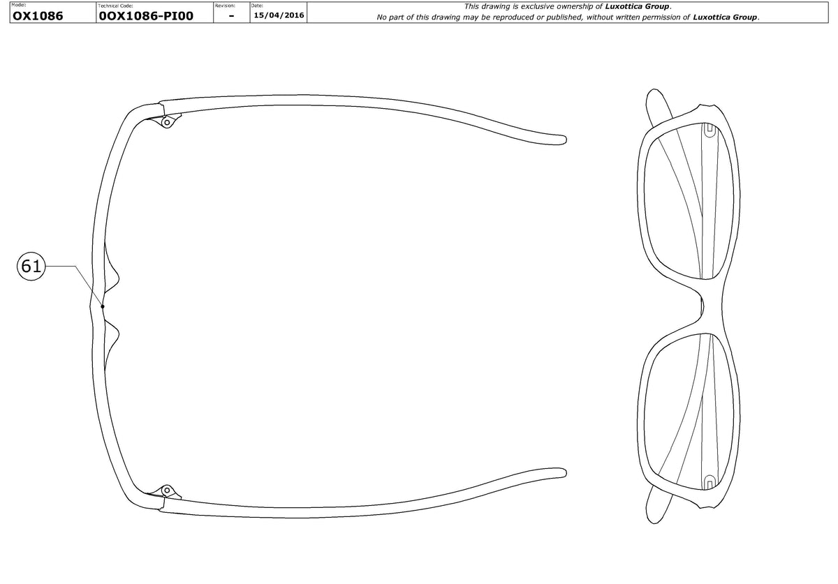 Exploded technical drawing of the Oakley Persuasive OX1086 Glasses Replacement Parts, with each replacement part numbered