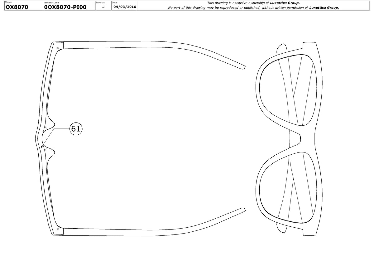 Exploded technical drawing of the Oakley Grounded OX8070 Glasses Replacement Parts, with each replacement part numbered