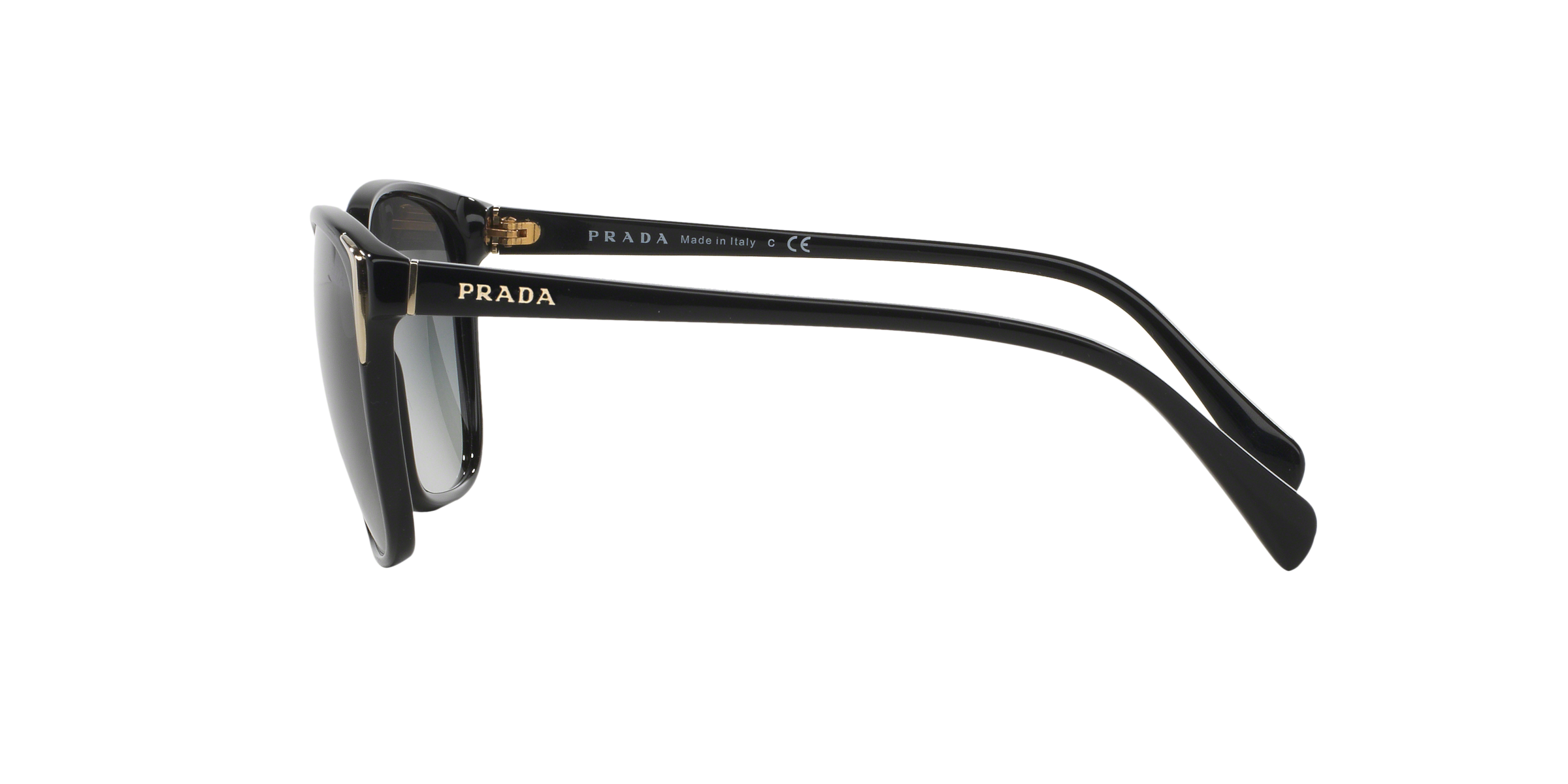 Prada PR 01OS 1AB3M1 Black, side view showing the temple