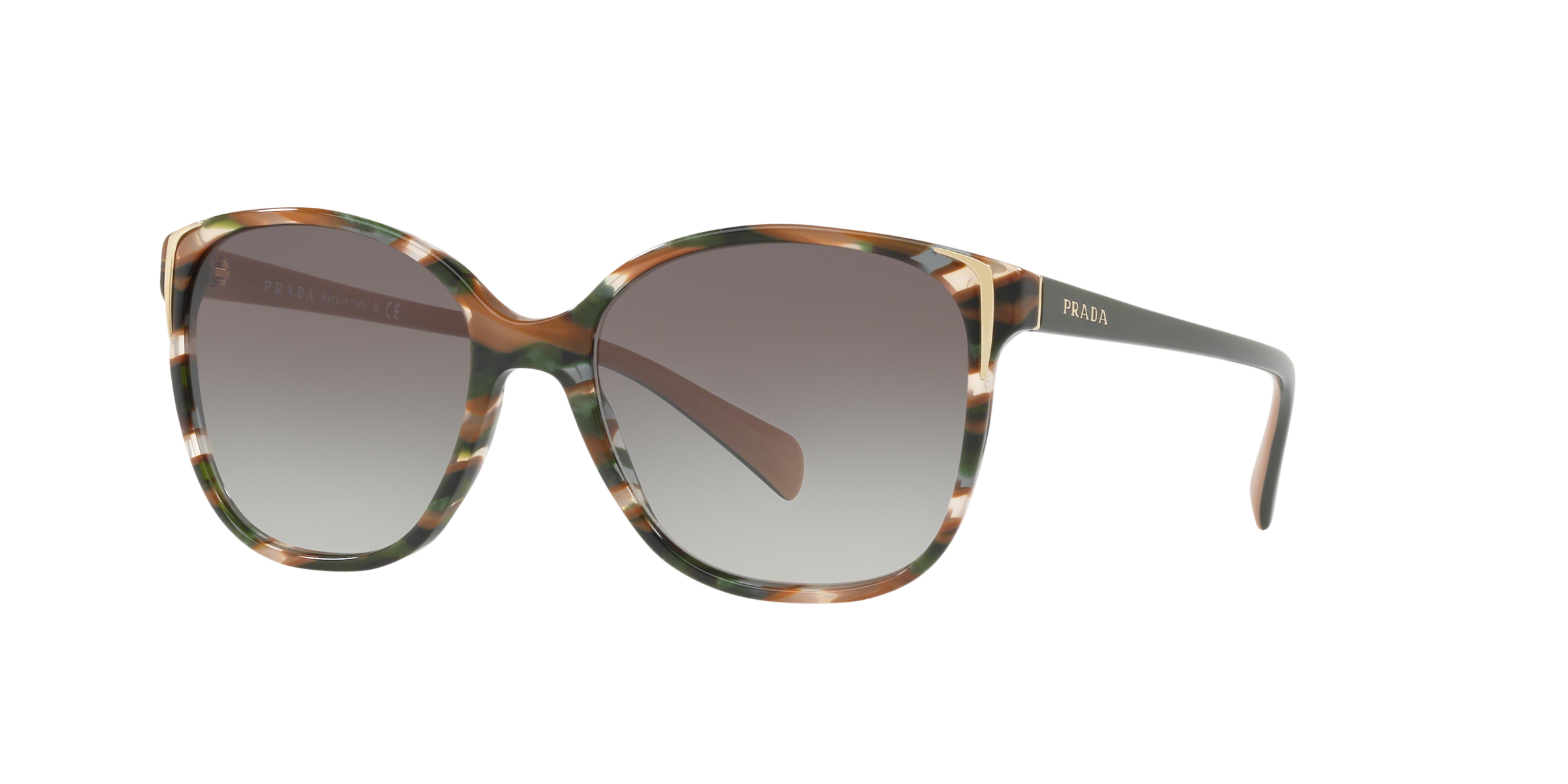 Prada PR 01OS Havana/Green Brown Ear CXY0A7