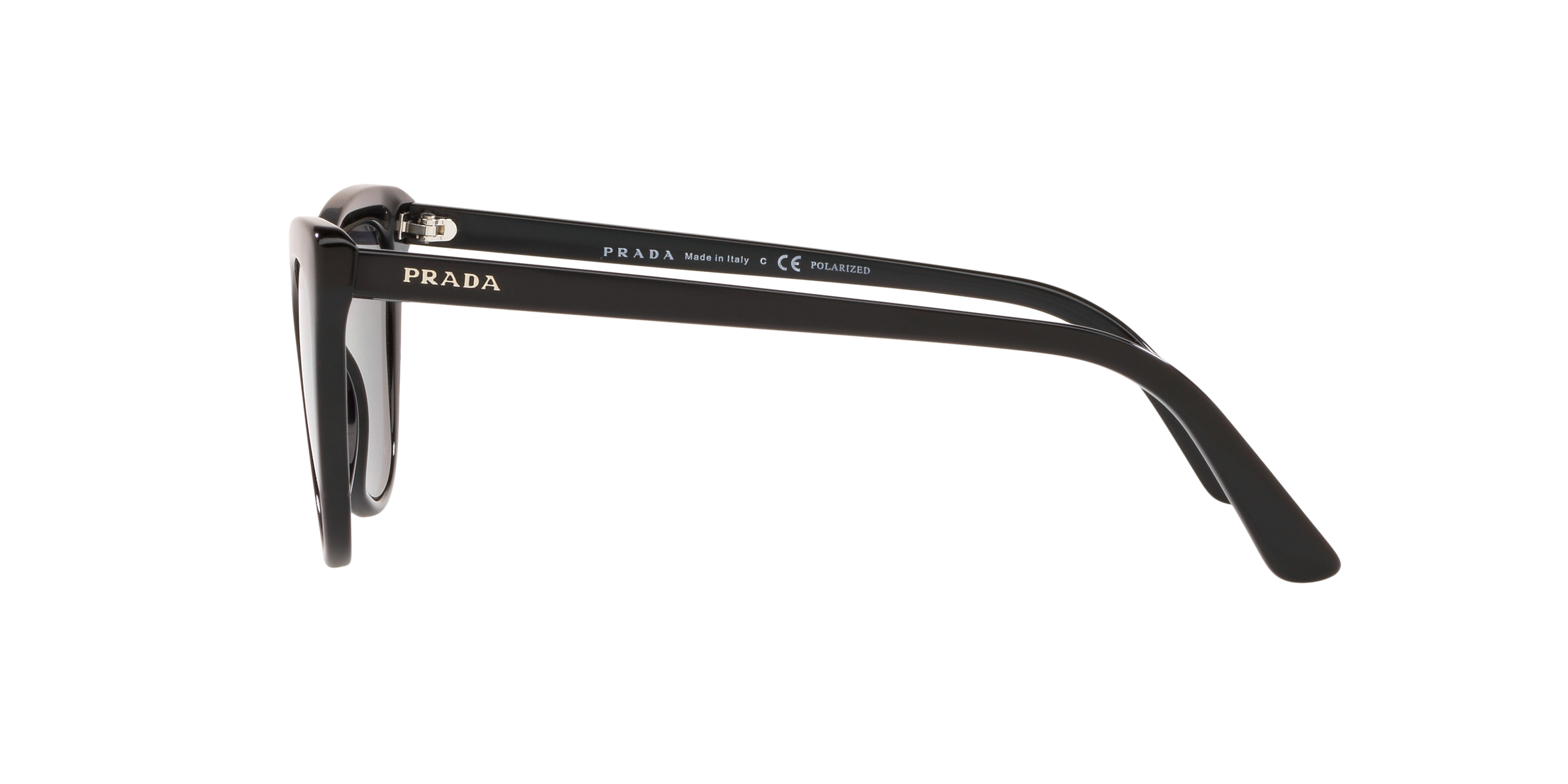 Prada PR 01VS 1AB5Z1 Black, side view showing the temple