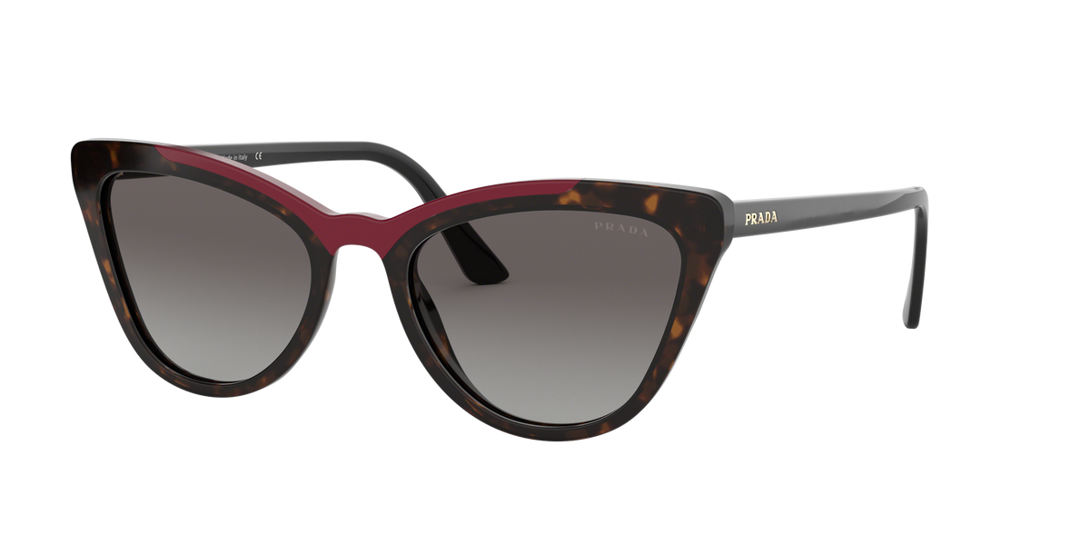 Prada PR 01VS 3200A7 Havana/Red, three-quarter view