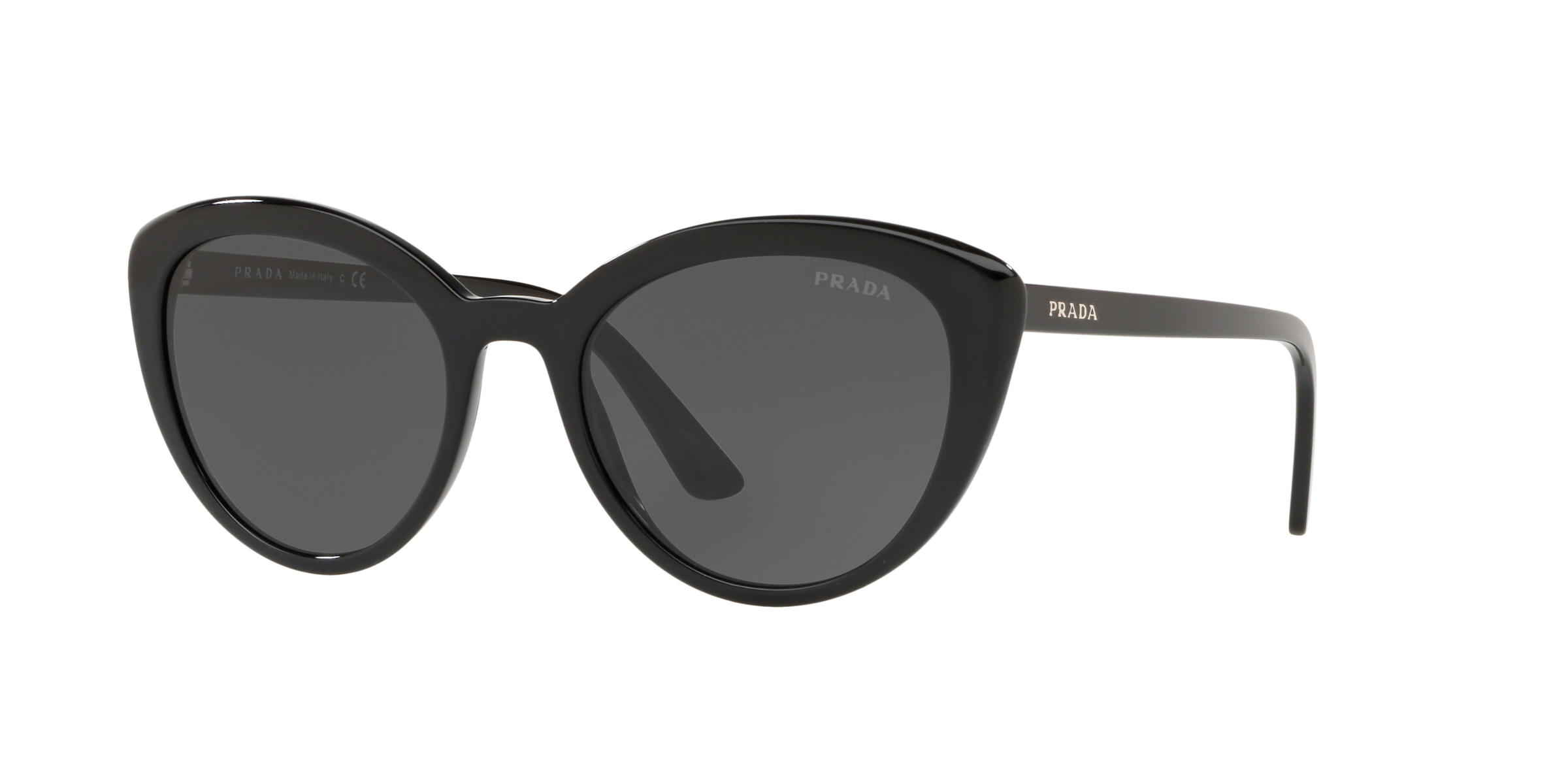 Prada PR 02VS 1AB5S0 Black, three-quarter view
