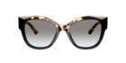 Prada PR 02WS Black/Medium Havana 01M0A7 three-quarter view