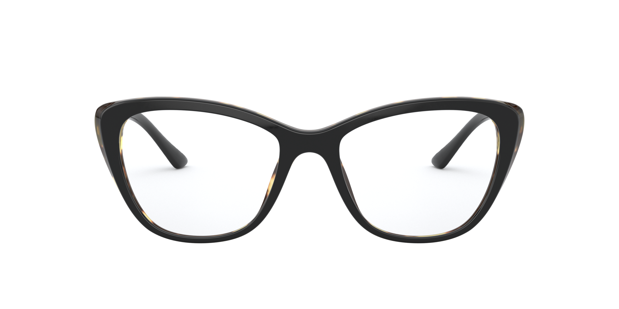 Prada PR 04WV Black/Medium Havana 3891O1 three-quarter view