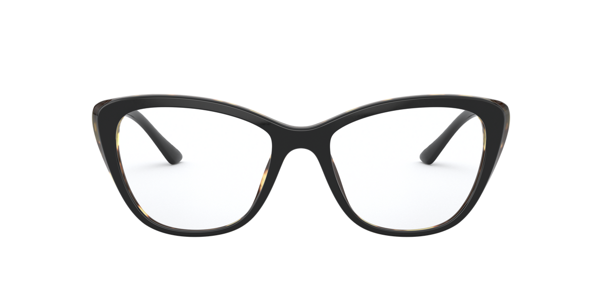 Prada PR 04WV Black/Medium Havana 3891O1 three-quarter view