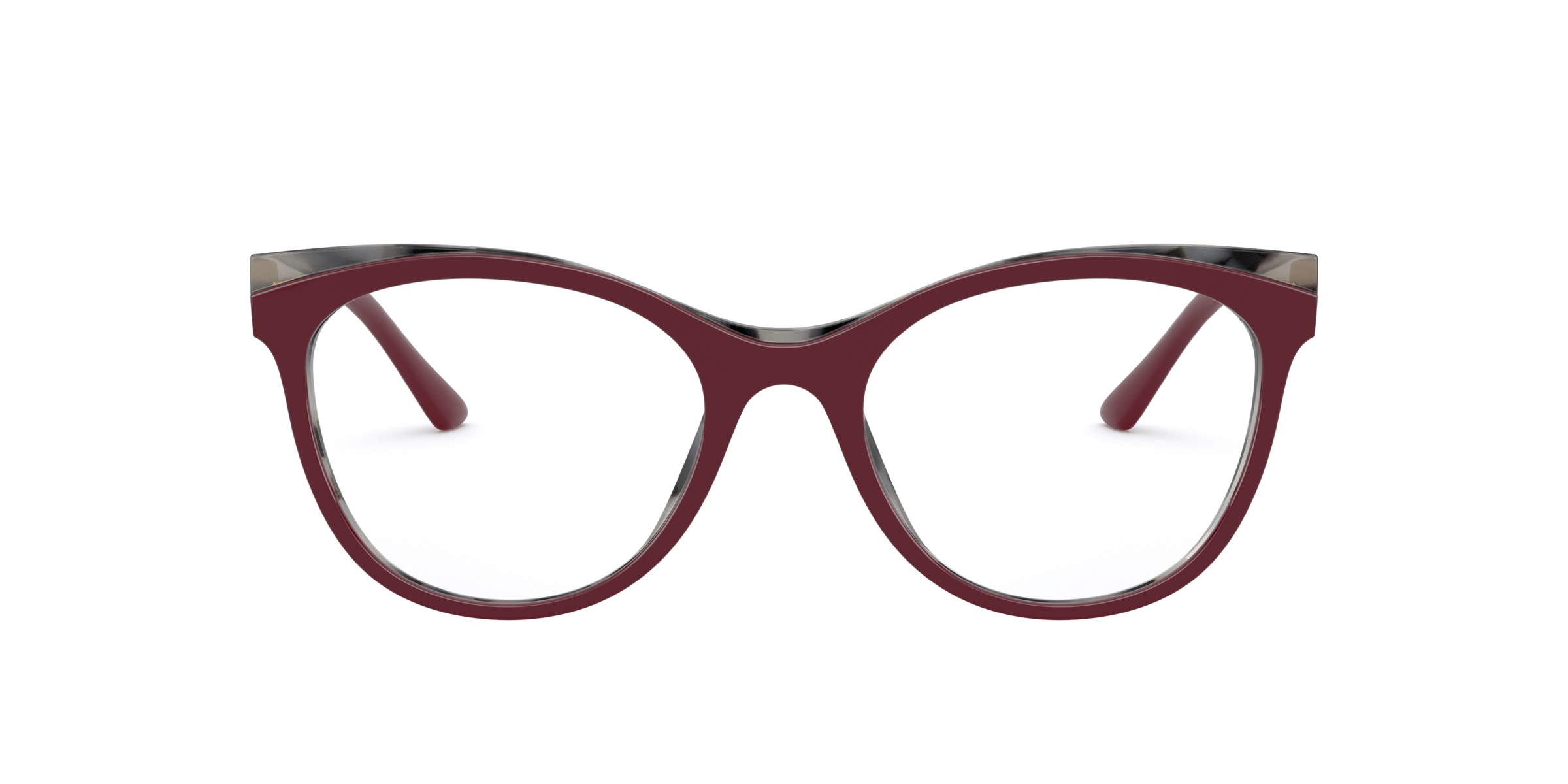 Prada PR 05WV Bordeaux/Grey 07H1O1 three-quarter view