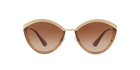Prada PR 07US Sand Gold/Brown 726088 three-quarter view