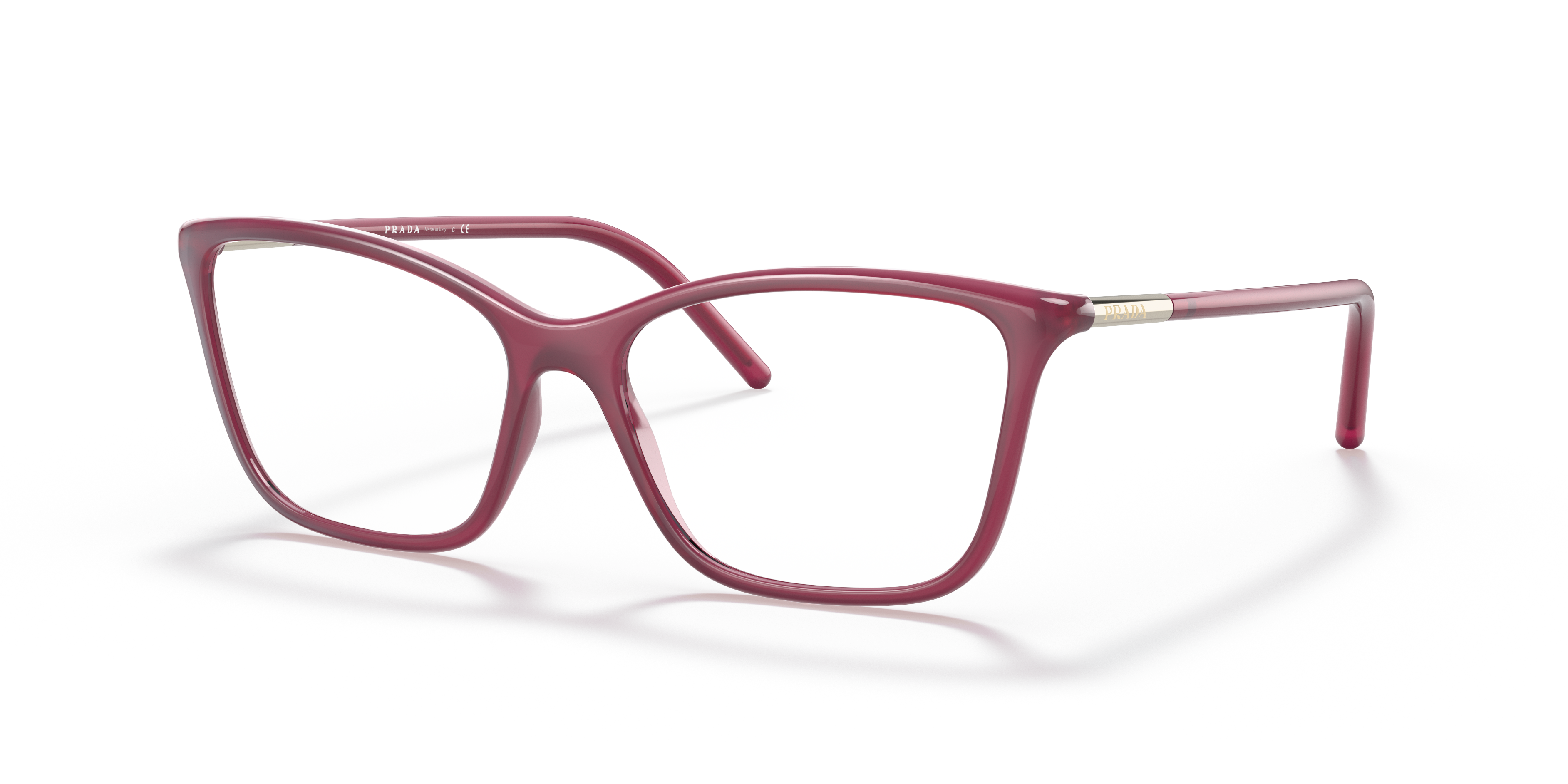 Prada PR 08WV Opal Bordeaux 2BM1O1 three-quarter view