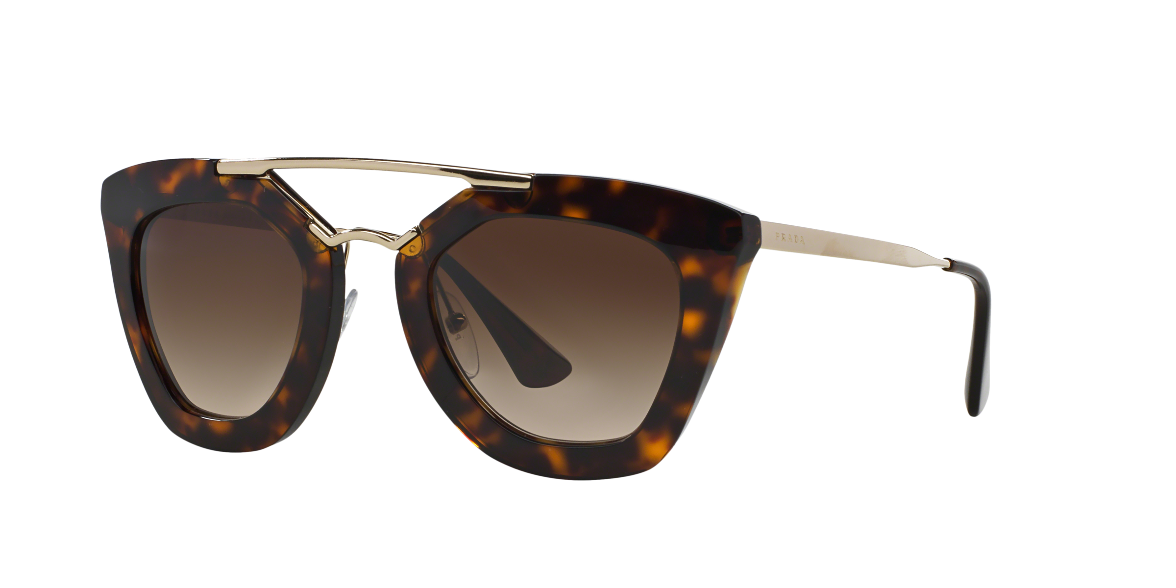Prada PR 09QS Havana 2AU6S1 three-quarter view