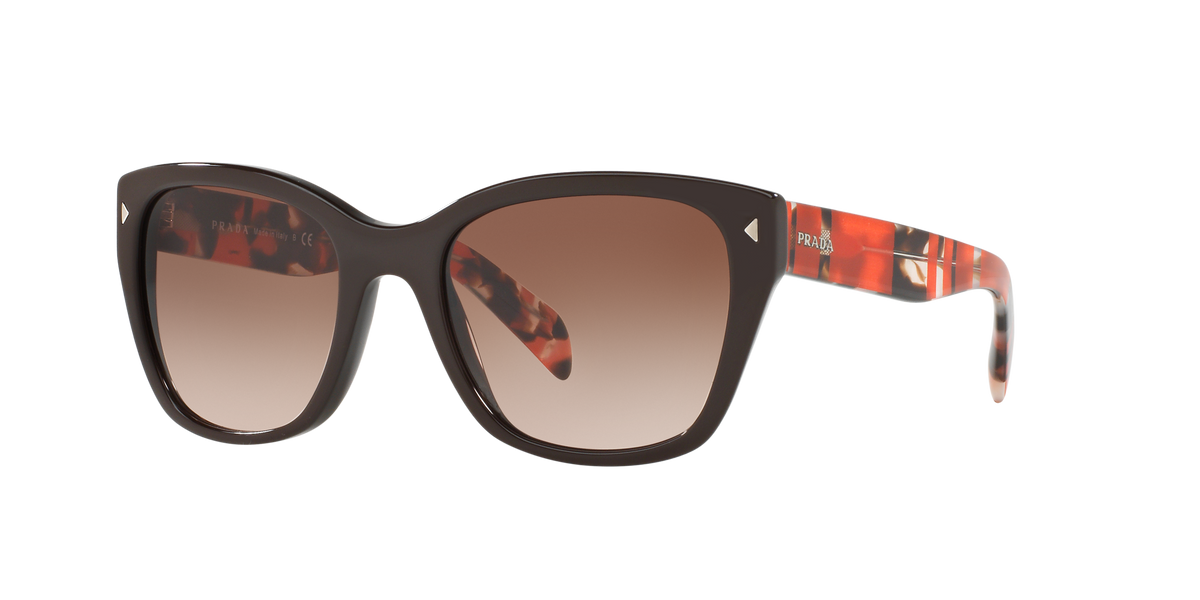 Prada PR 09SS Brown DHO3D0 three-quarter view