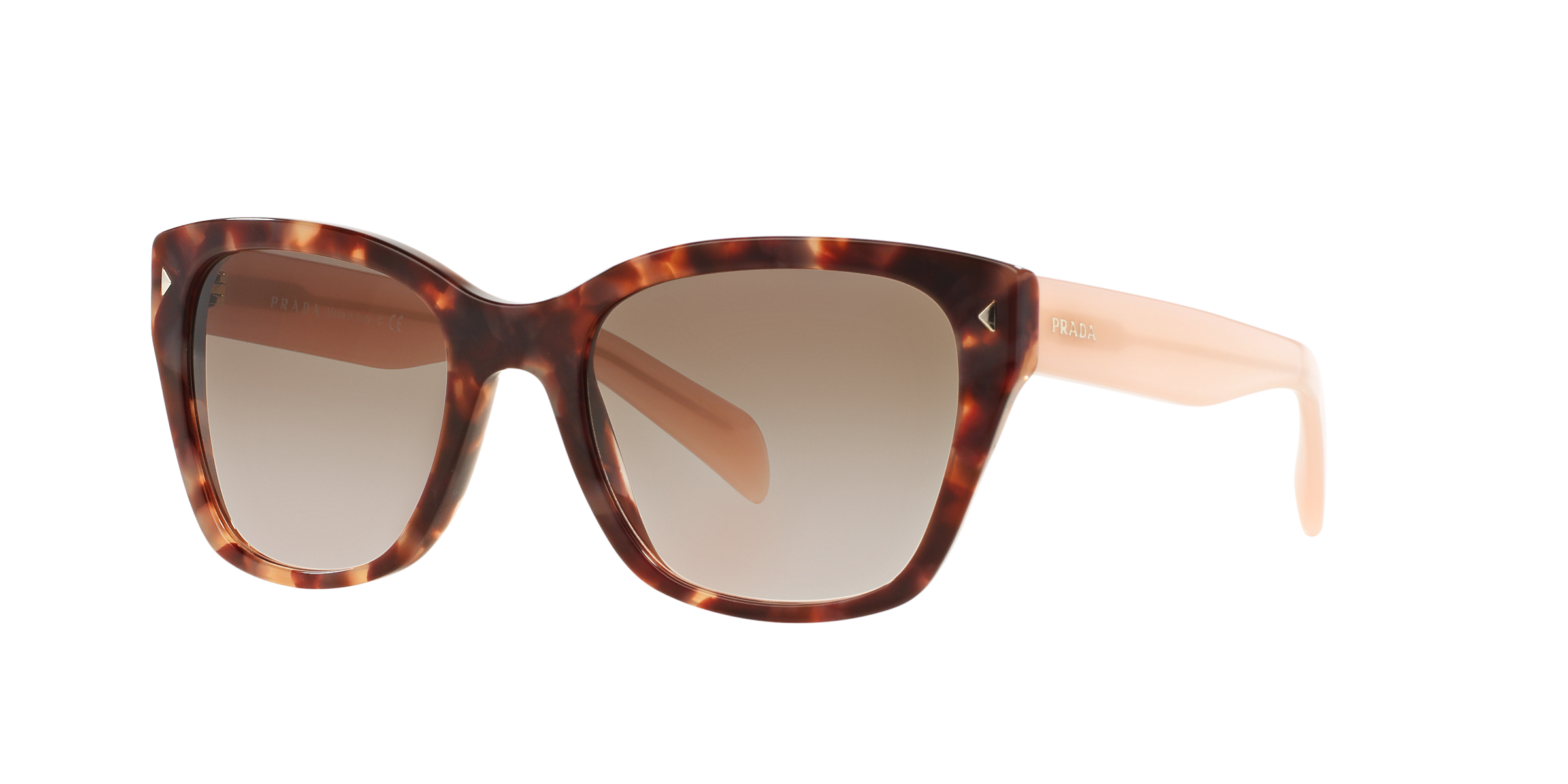 Prada PR 09SS Spotted Brown Pink UE04K0 three-quarter view