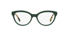 Prada PR 11RV Opal Green/Green TFO1O1 three-quarter view