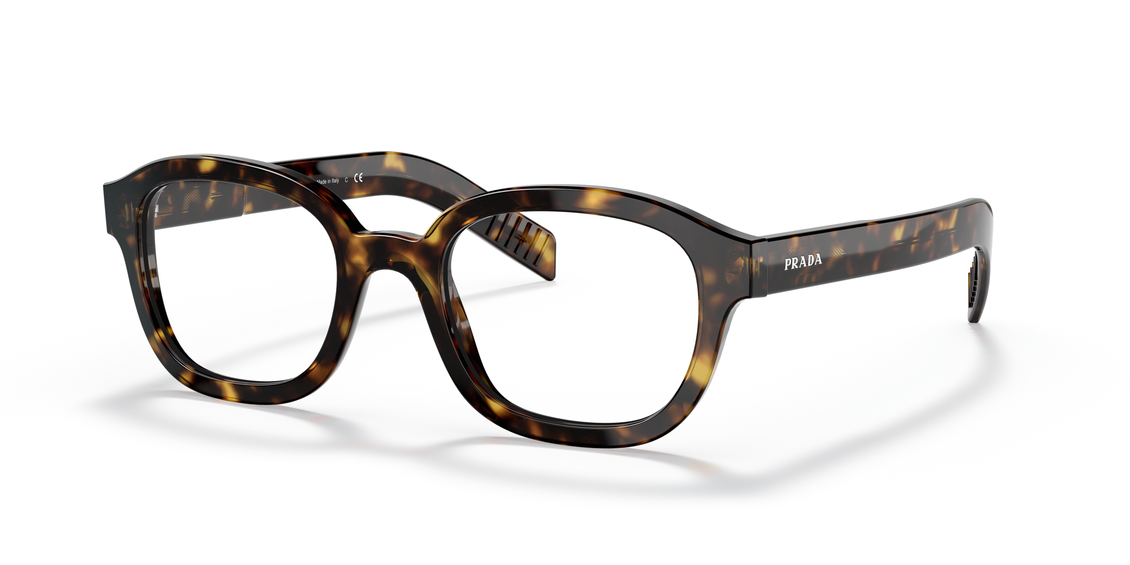 Prada PR 11WV Dark Havana 2AU1O1 three-quarter view