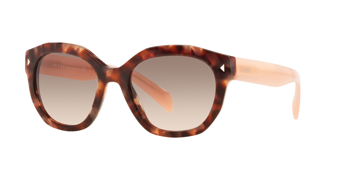 Prada PR 12SS Spotted Brown Pink UE04K0 three-quarter view