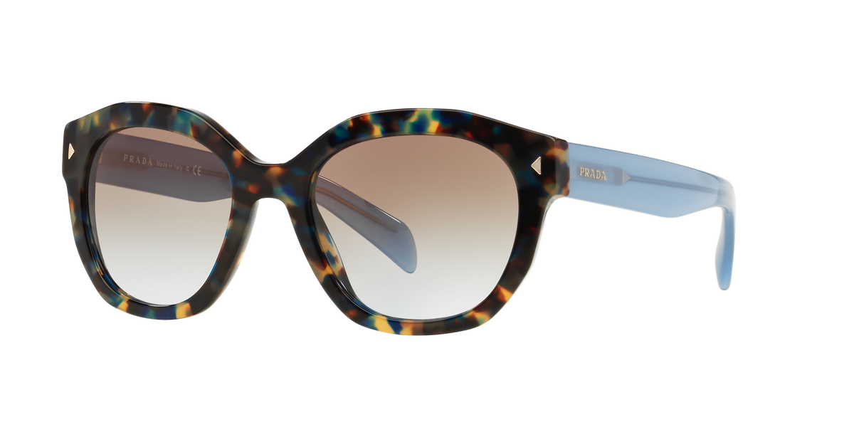 Prada PR 12SS Spotted Brown Blue UE14S2 three-quarter view