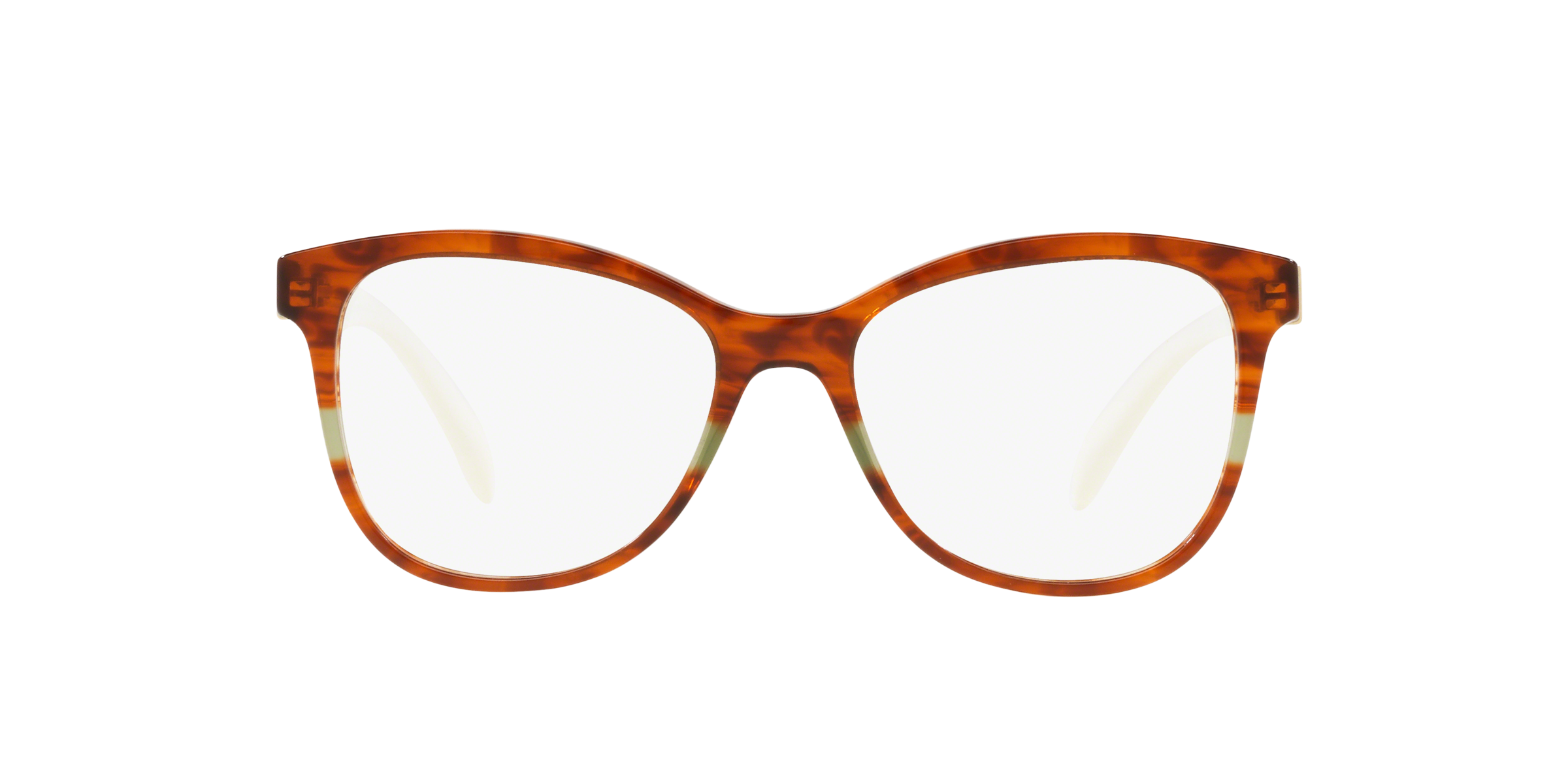 Prada PR 12TV Striped Brown Black 2591O1 three-quarter view