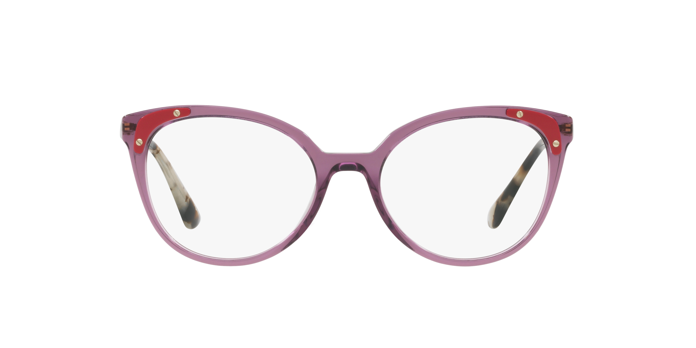 Prada PR 12UV Transparent Violet 04N1O1 three-quarter view