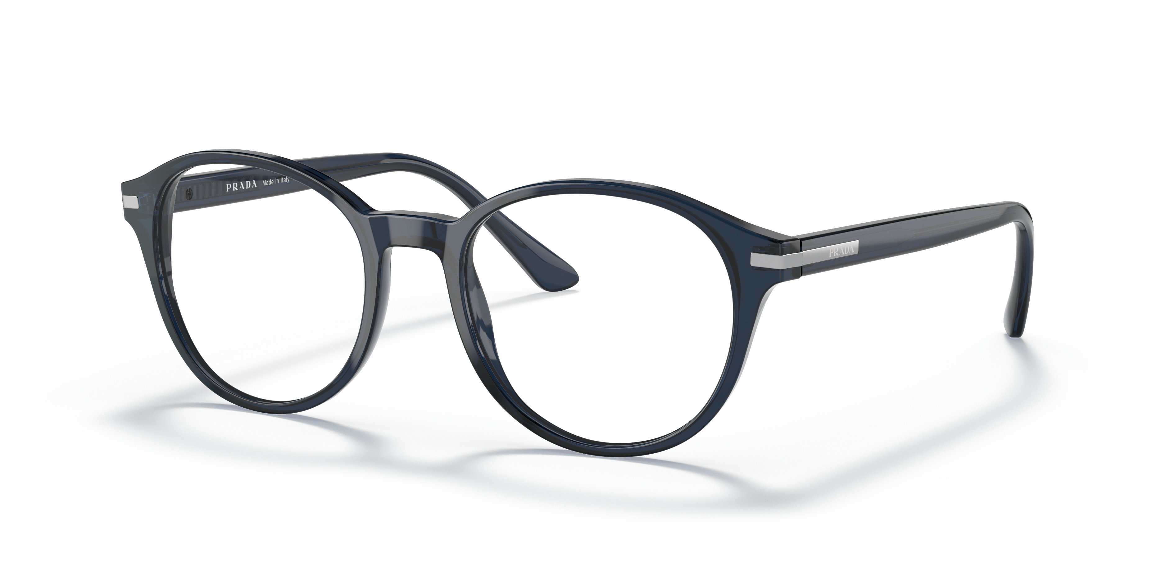 Prada PR 13WV Transparent Blue 08Q1O1 three-quarter view