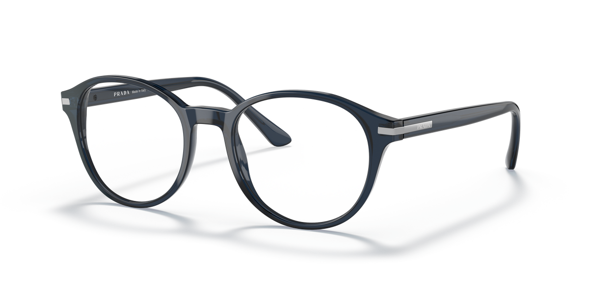 Prada PR 13WV Transparent Blue 08Q1O1 three-quarter view