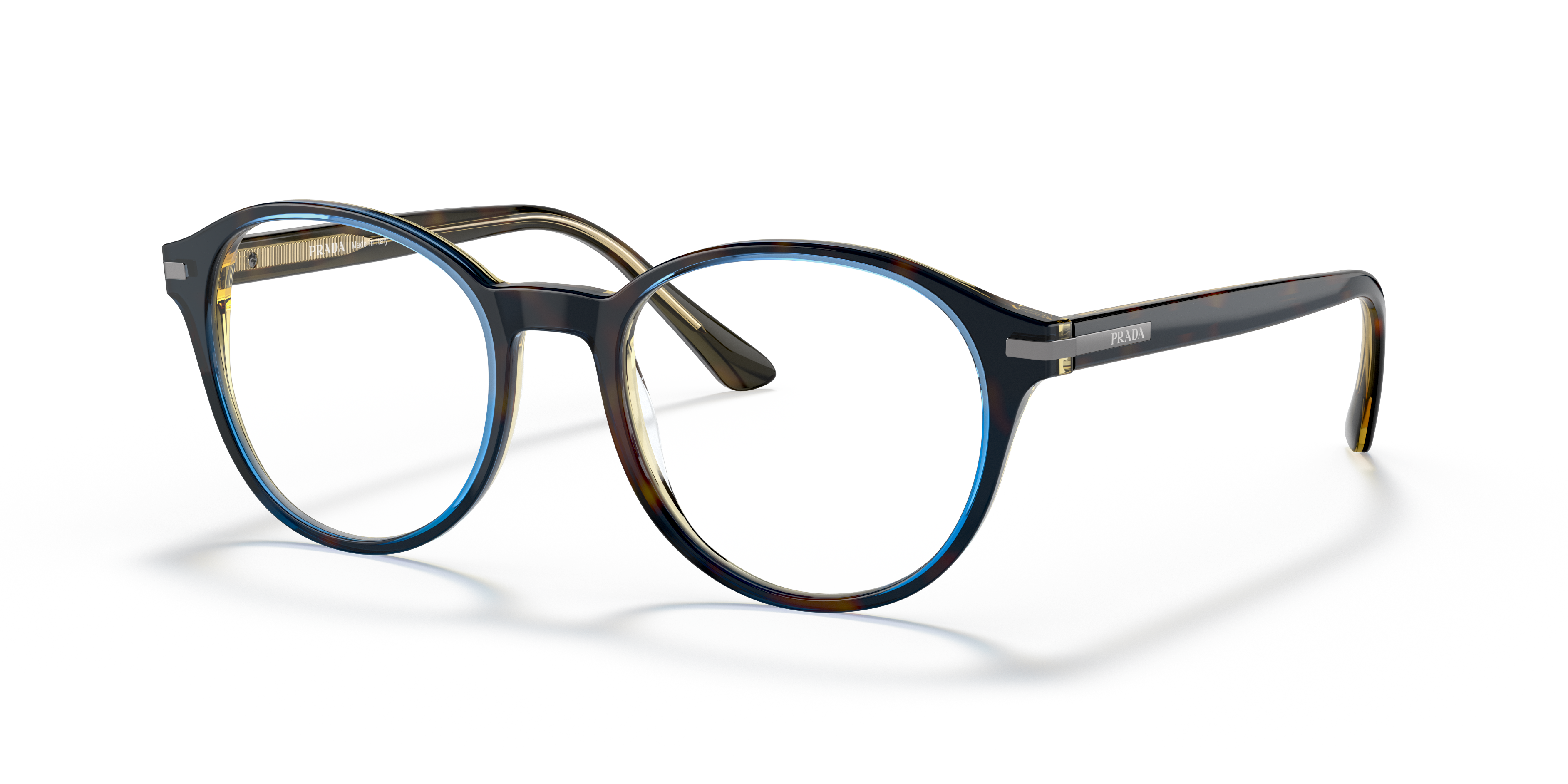 Prada PR 13WV Denim Tortoise ZXH1O1 three-quarter view
