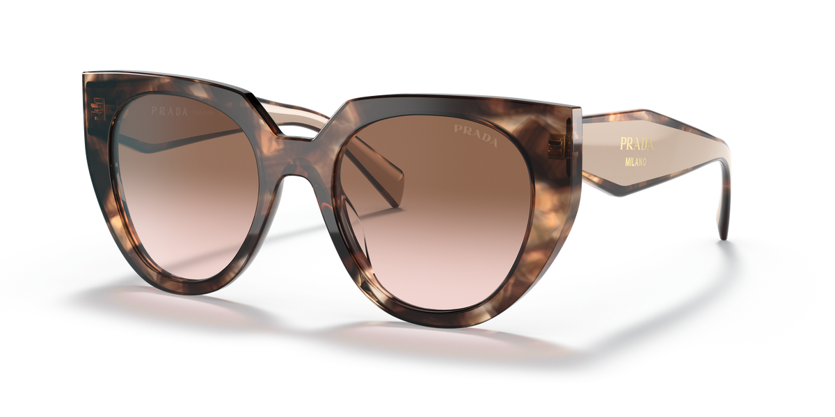Prada PR 14WS 01R0A6 Caramel Tortoise/Powder, three-quarter view