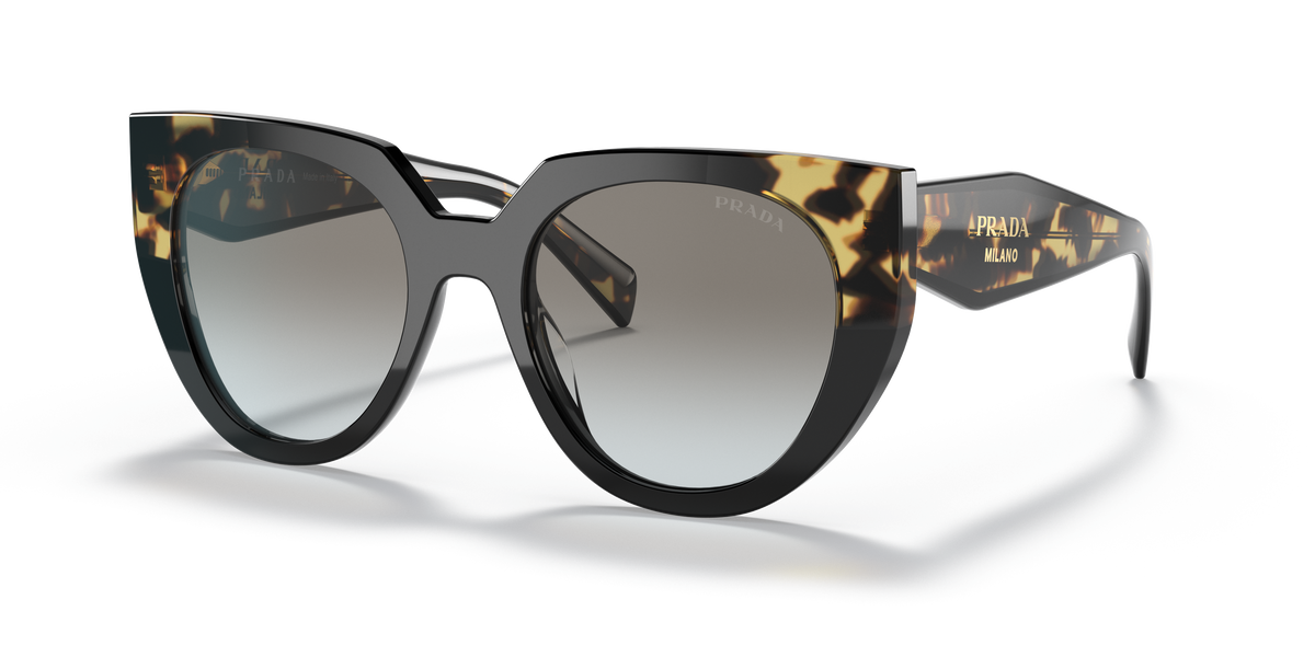 Prada PR 14WS 3890A7 Black/Tortoise, three-quarter view