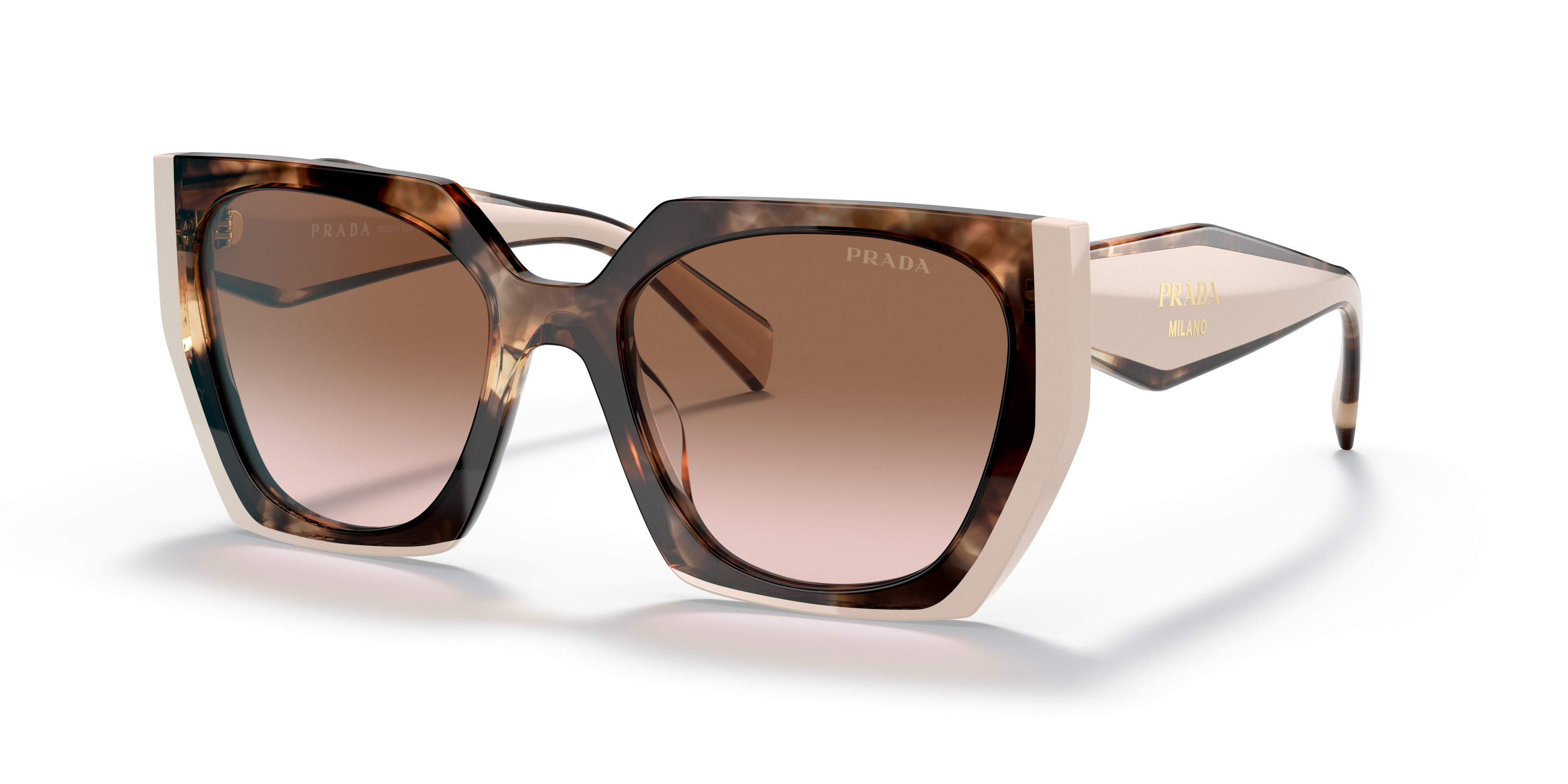 Prada PR 15WS 01R0A6 Tortoise Caramel/Powder, three-quarter view