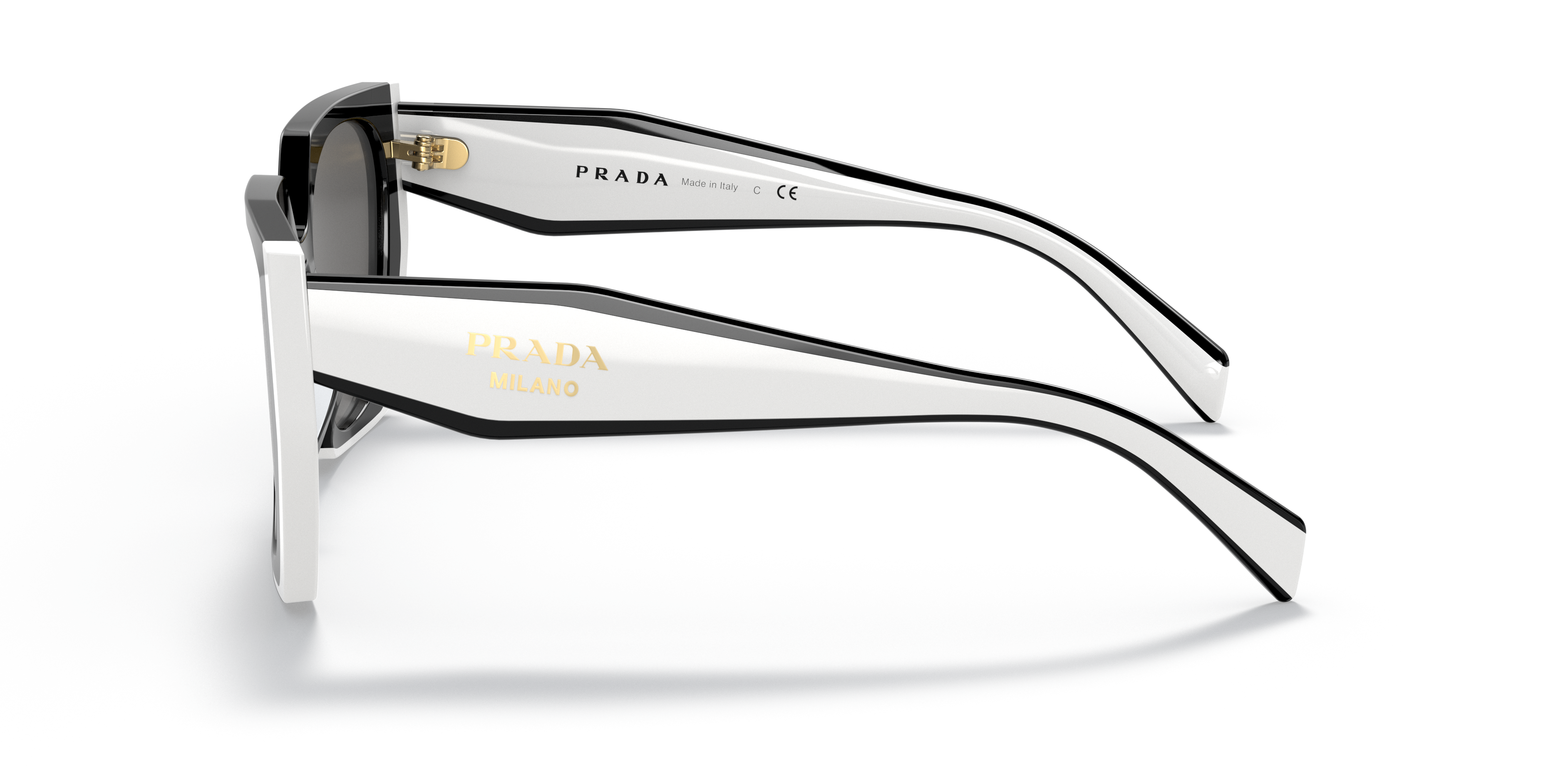 Prada PR 15WS 09Q5S0 Black/Talc, side view showing the temple