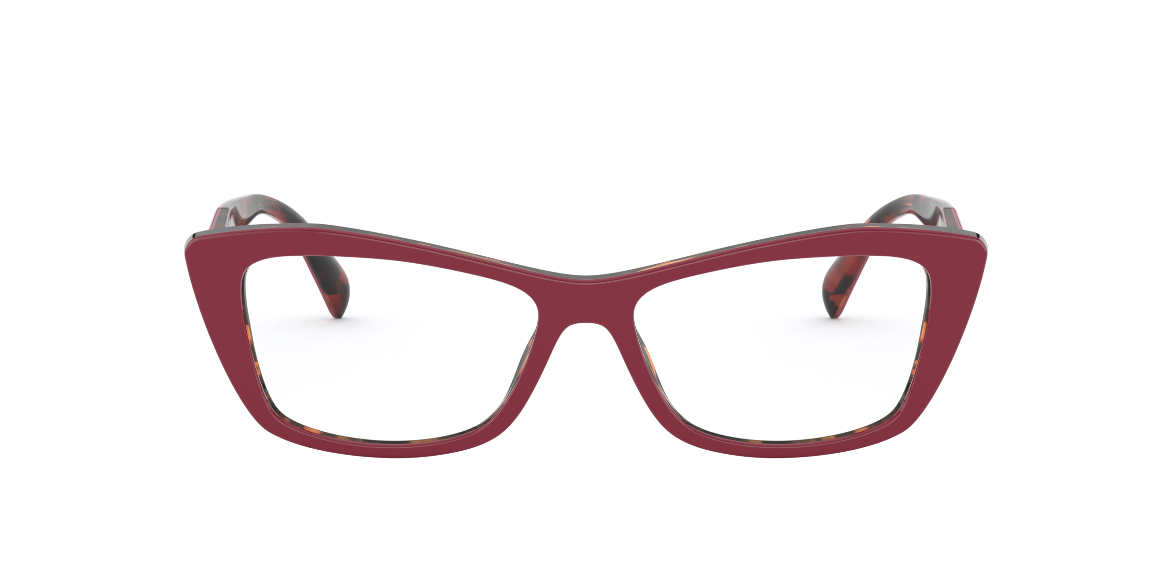 Prada PR 15XV Red/Havana 07C1O1 three-quarter view