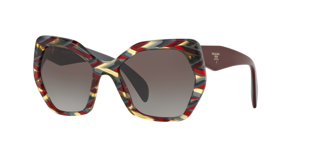 Prada PR 16RS VAP0A7 Sheaves Bordeaux Green, three-quarter view