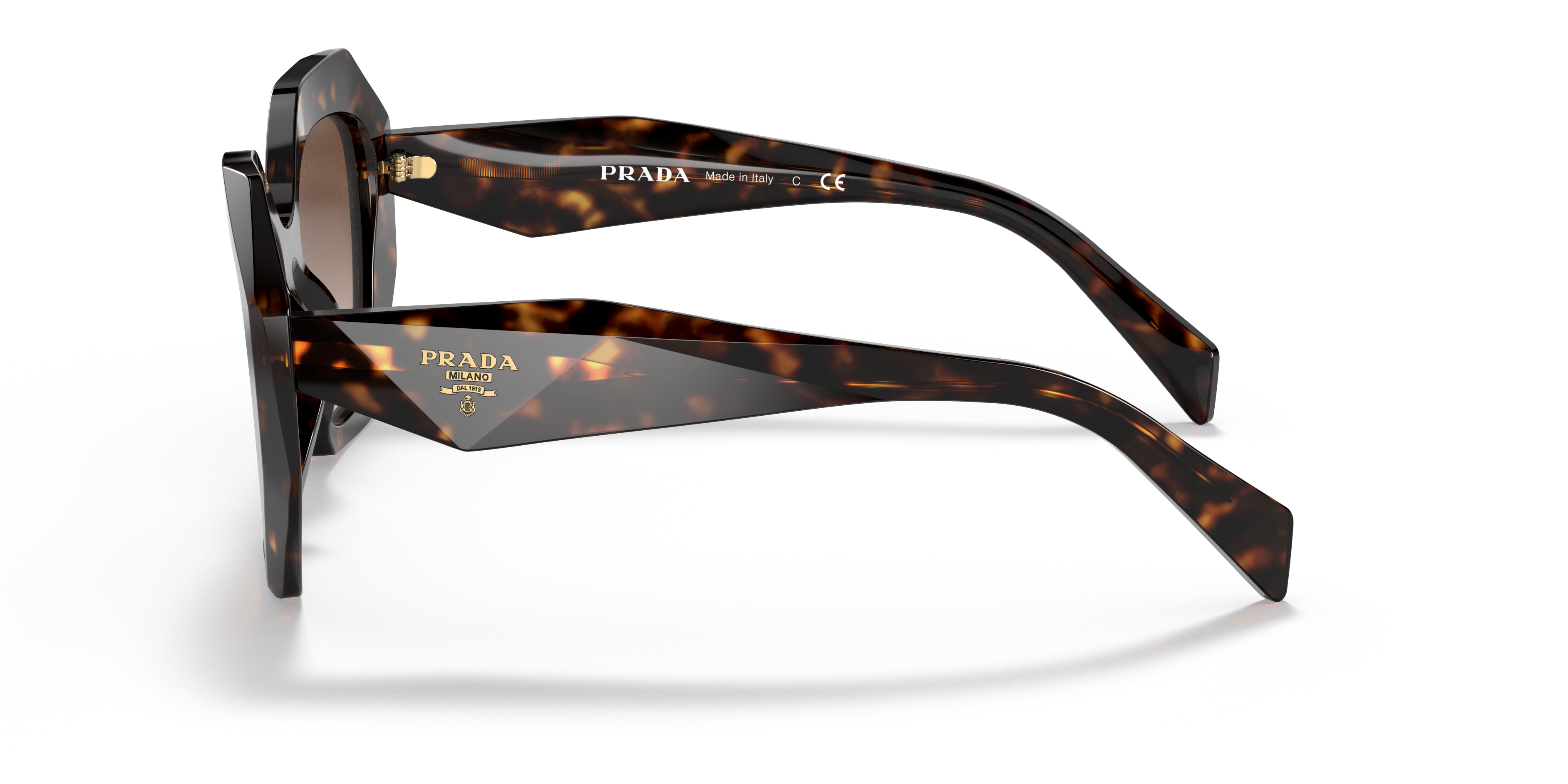 Prada PR 16WS 2AU6S1 Tortoise, side view showing the temple